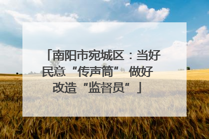 南阳市宛城区：当好民意“传声筒” 做好改造“监督员”
