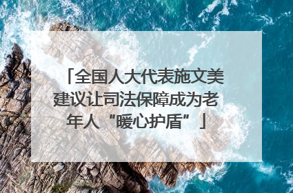 全国人大代表施文美建议让司法保障成为老年人“暖心护盾”