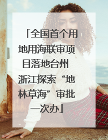全国首个用地用海联审项目落地台州 浙江探索“地林草海”审批一次办