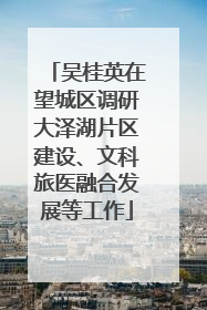 吴桂英在望城区调研大泽湖片区建设、文科旅医融合发展等工作