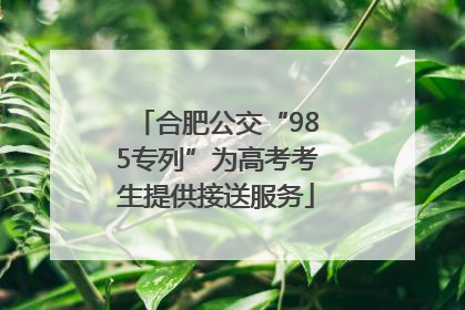 合肥公交“985专列”为高考考生提供接送服务