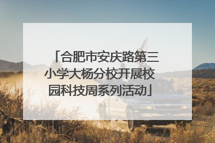 合肥市安庆路第三小学大杨分校开展校园科技周系列活动