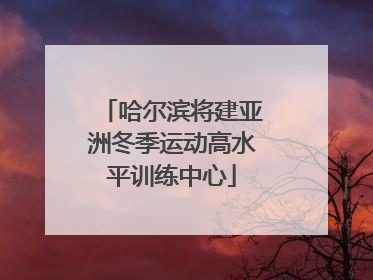 哈尔滨将建亚洲冬季运动高水平训练中心
