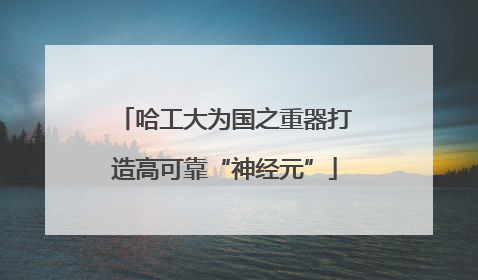 哈工大为国之重器打造高可靠“神经元”