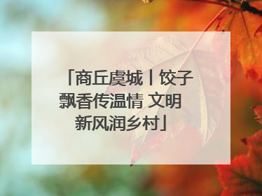 商丘虞城丨饺子飘香传温情 文明新风润乡村