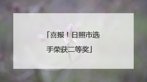 喜报！日照市选手荣获二等奖