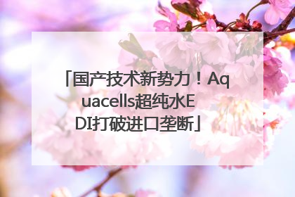 国产技术新势力！Aquacells超纯水EDI打破进口垄断