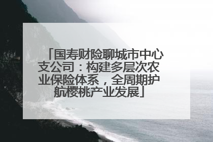 国寿财险聊城市中心支公司：构建多层次农业保险体系，全周期护航樱桃产业发展