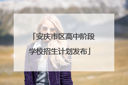 安庆市区高中阶段学校招生计划发布