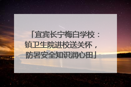 宜宾长宁梅白学校：镇卫生院进校送关怀，防暑安全知识润心田