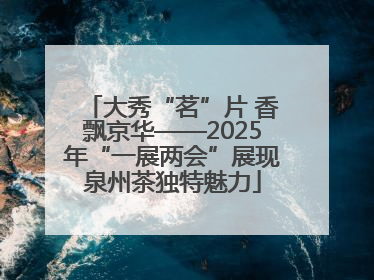 大秀“茗”片 香飘京华——2025年“一展两会”展现泉州茶独特魅力