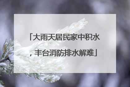 大雨天居民家中积水，丰台消防排水解难
