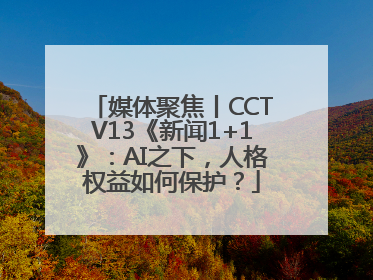 媒体聚焦丨CCTV13《新闻1+1》：AI之下，人格权益如何保护？