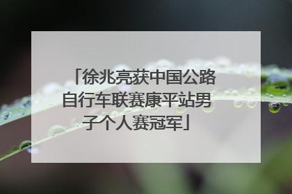 徐兆亮获中国公路自行车联赛康平站男子个人赛冠军