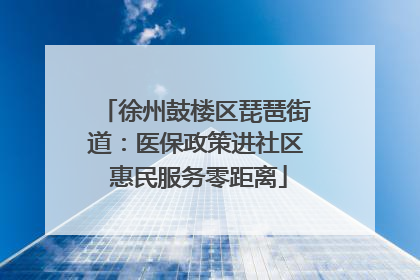徐州鼓楼区琵琶街道：医保政策进社区 惠民服务零距离