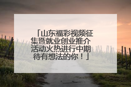 山东福彩视频征集暨就业创业推介活动火热进行中期待有想法的你！