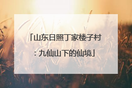 山东日照丁家楼子村：九仙山下的仙境