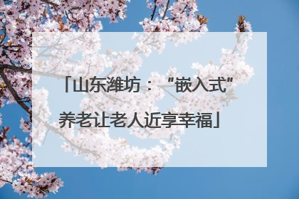 山东潍坊：“嵌入式”养老让老人近享幸福