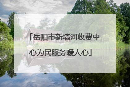 岳阳市新墙河收费中心为民服务暖人心