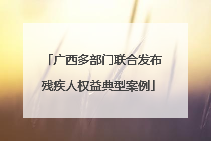 广西多部门联合发布残疾人权益典型案例