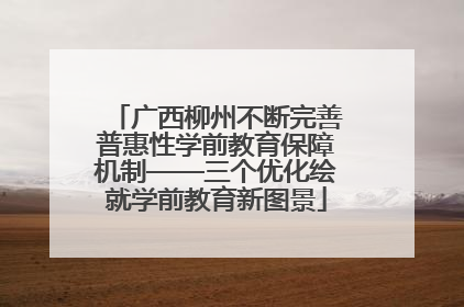 广西柳州不断完善普惠性学前教育保障机制——三个优化绘就学前教育新图景