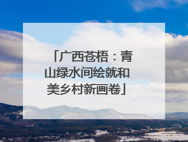 广西苍梧：青山绿水间绘就和美乡村新画卷