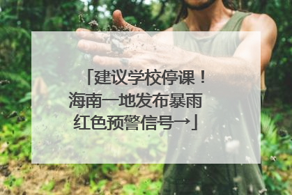建议学校停课！海南一地发布暴雨红色预警信号→