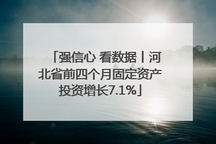 强信心 看数据丨河北省前四个月固定资产投资增长7.1%
