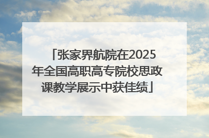 张家界航院在2025年全国高职高专院校思政课教学展示中获佳绩