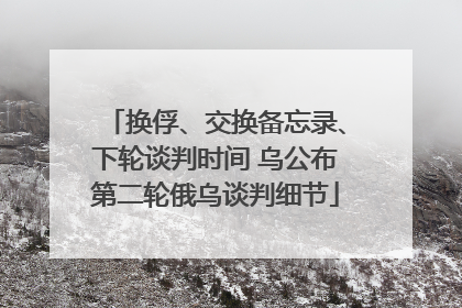 换俘、交换备忘录、下轮谈判时间 乌公布第二轮俄乌谈判细节