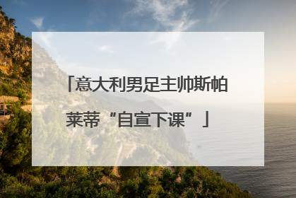 意大利男足主帅斯帕莱蒂“自宣下课”