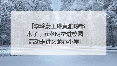李玲蔚王琳黄雅琼都来了，元老明星进校园活动走进文龙巷小学