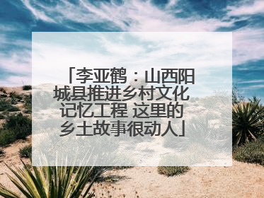 李亚鹤：山西阳城县推进乡村文化记忆工程 这里的乡土故事很动人