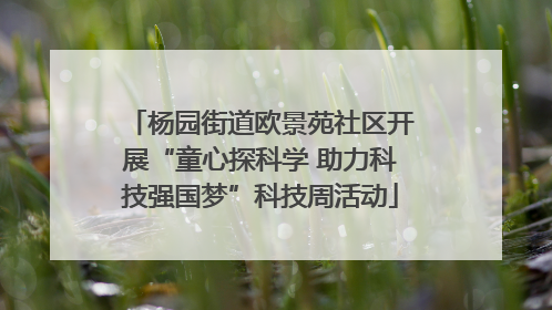 杨园街道欧景苑社区开展“童心探科学 助力科技强国梦”科技周活动