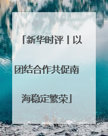 新华时评丨以团结合作共促南海稳定繁荣