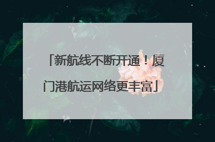 新航线不断开通！厦门港航运网络更丰富