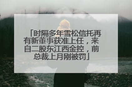 时隔多年雪松信托再有新董事获准上任，来自二股东江西金控，前总裁上月刚被罚