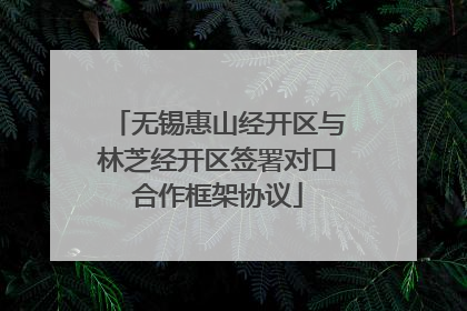 无锡惠山经开区与林芝经开区签署对口合作框架协议