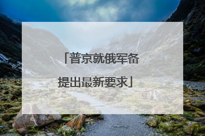 普京就俄军备提出最新要求