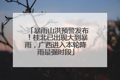 暴雨山洪预警发布！桂北已出现大到暴雨，广西进入本轮降雨最强时段