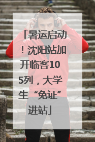暑运启动！沈阳站加开临客105列，大学生“免证”进站