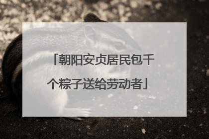 朝阳安贞居民包千个粽子送给劳动者