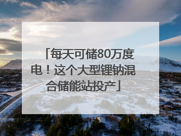 每天可储80万度电！这个大型锂钠混合储能站投产