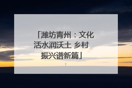 潍坊青州：文化活水润沃土 乡村振兴谱新篇