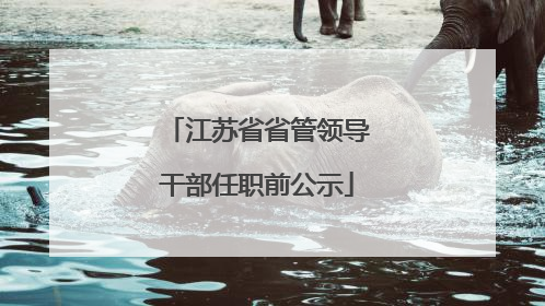 江苏省省管领导干部任职前公示