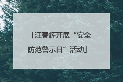 汪春辉开展“安全防范警示日”活动