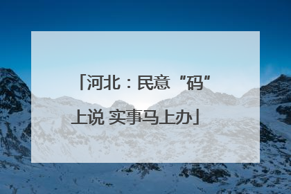 河北：民意“码”上说 实事马上办