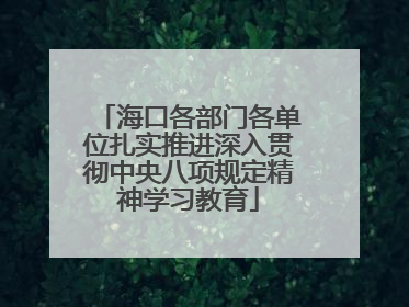 海口各部门各单位扎实推进深入贯彻中央八项规定精神学习教育