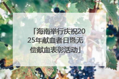 海南举行庆祝2025年献血者日暨无偿献血表彰活动