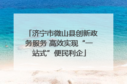 济宁市微山县创新政务服务 高效实现“一站式”便民利企